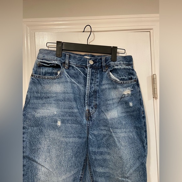 PacSun Ultra High Rise Slim Distressed Medium Wash Denim Button Jeans Size 28 - Picture 9 of 11